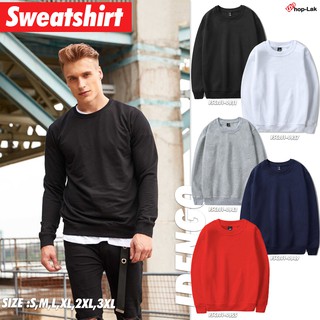 สินค้า Sweatshirt เสื้อยืดคอกลมแขนยาว เสื้อสเวตเตอร์ ผ้าสำลี เสื้อเปล่าแขนยาว ใส่สบาย สไตล์อเมริกัน พร้อมส่ง!!!