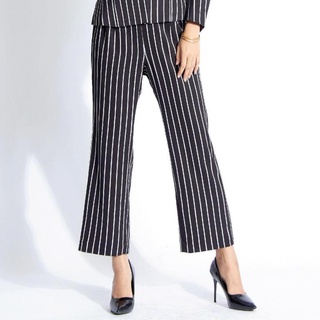 Guy Laroche กางเกงขาวยาว กาง﻿เ﻿กงผู้หญิง Business straight leg Pants กางเกงทำงานขายาว กางเกงลายทาง กีลาโรช (GUAGBL)