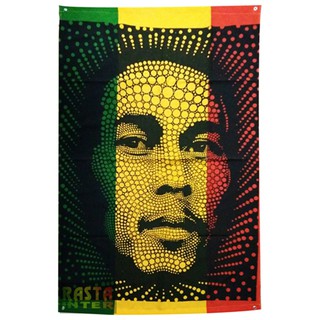 ธง ลาย หน้า Bob Marley พื้น 3 สี