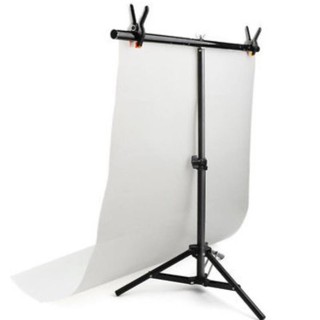 T Backdrop Stand Metal PVC Background Photography Support System + Clamp ไซส์70*75cm (ราคาไม่รวมแผ่นPVC)