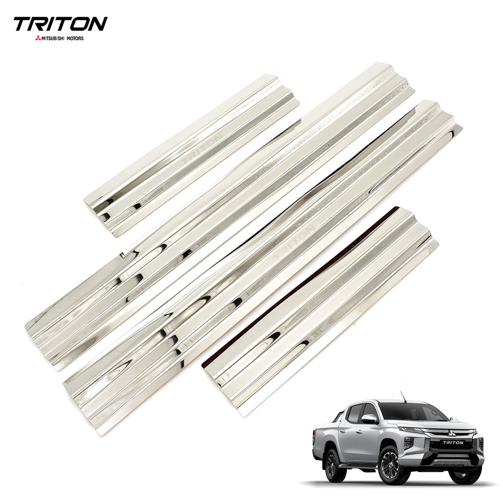 ชายบันได-สแตนเลส-กันรอย-4-ชิ้น-รุ่น-4ประตู-mitsubishi-l200-triton-plus-4x2-4x2-ปี2019-2020