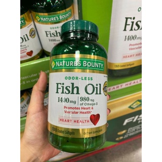 ภาพขนาดย่อของสินค้าEXP:11/2024พร้อมส่งที่ไทย Nature's Bounty Fish Oil 1400 mg 130 softgelsฟิชออยน้ำมันปลา