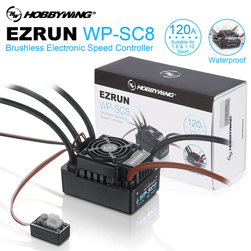 hobbywing-ตัวควบคุมความเร็ว-ezrun-wp-sc8-120a-กันน้ํา-esc