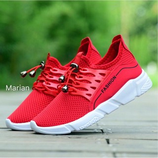 สินค้า Marian รองเท้า รองเท้าผ้าใบแฟชั่น รองเท้าผ้าใบผู้หญิงสีแดง รุ่น A028- Red