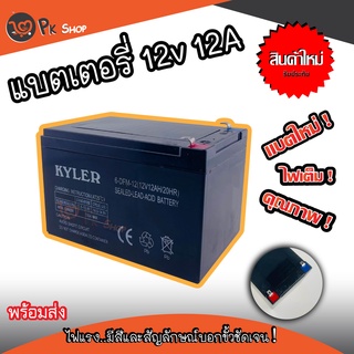 แบตเตอรี่​แห้ง​ 12V 12AH​ แบตเตอรี่เครื่องพ่นยา​ เครื่องสำรองไฟ แบตใหม่ ไฟแรง ของแท้  PK SHOP