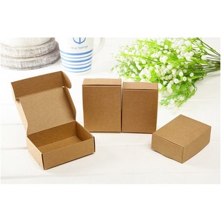 กล่องกระดาษคราฟท์ Kraft Paper Boxes 9 x 6.5 x 3 cm. 50 ใบ กล่องใส่สบู่ กล่องของขวัญ กล่องเบเกอรี่ กล่องบราวนี่