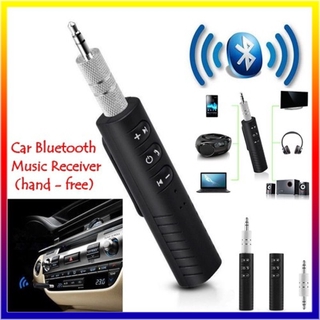 【ready】ตัวรับสัญญาณบลูทูธแบบพกพา Car Bluetooth AUX 3.5mm Music Receiver (hand - free) สีดำ