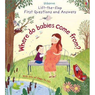 DKTODAY หนังสือ USBORNE LIFT-THE-FLAP FIRST Q&amp;A WHERE DO BABIES COME FROM? (AGE 4+)