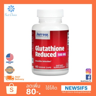 ภาพหน้าปกสินค้าพร้อมส่ง✨ใหม่ Jarrow Formulas Glutathione Reduced 500 mg 60 Veggie Caps ที่เกี่ยวข้อง