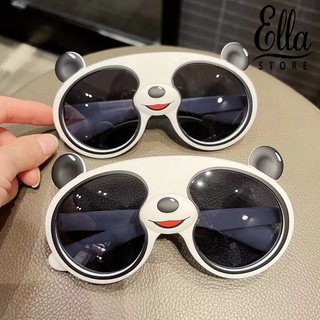 Ellastore123 แว่นตากันแดด รูปการ์ตูนแพนด้าน่ารัก ป้องกันรังสียูวี สีตัดกัน ใส่สบาย ออกแบบดี สําหรับทุกเพศ