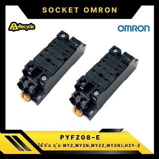 OMRON PYFZ08-E SOCKET แท้ 8 ขา ช้กับรีเลย์หรือไทม์เมอร์ รุ่น MY2 MY2N MY2Z MY2NJ H3Y-2 และยี่ห้ออื่นๆ