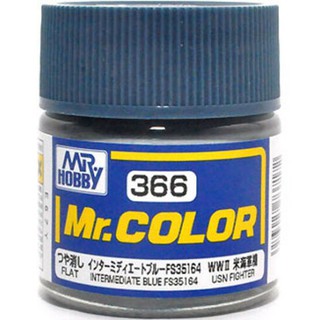 สีสูตรทินเนอร์ Mr.Hobby สีกันเซ่ C366 INTEMEDIATE BLUE FS35164 (FLAT) 10ml