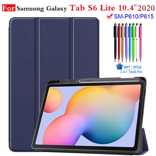 เคสสําหรับ Tab S6 Lite 10.4 2020 เคสพร้อมที่ใส่ปากกาแบบพับได้สําหรับ Samsung Galaxy Tab S6 Lite 10.4 Sm-P610 Sm-P615 นิ้ว