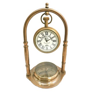 นาฬิกา HOME LIVING STYLE COMPASS WGHC191/2 2 นิ้ว สีทองเหลือง นาฬิกาตั้งโต๊ะ จากแบรนด์ HOME LIVING STYLE ผ่านการออกแบบดี