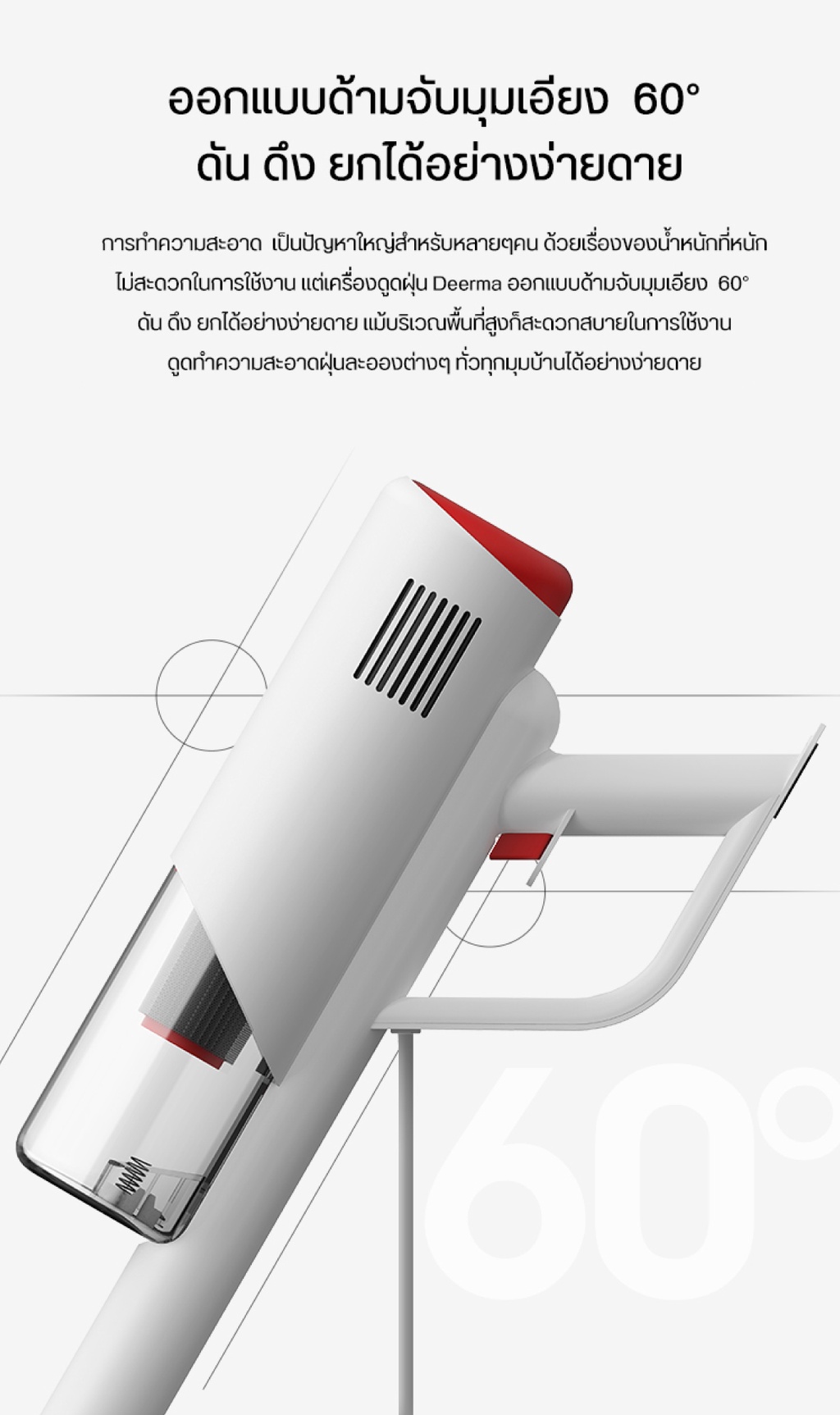 Deerma DX300 Vacuum Cleaner เครื่องดูดฝุ่น ดูดฝุ่น ที่ดูดฝุ่น ...