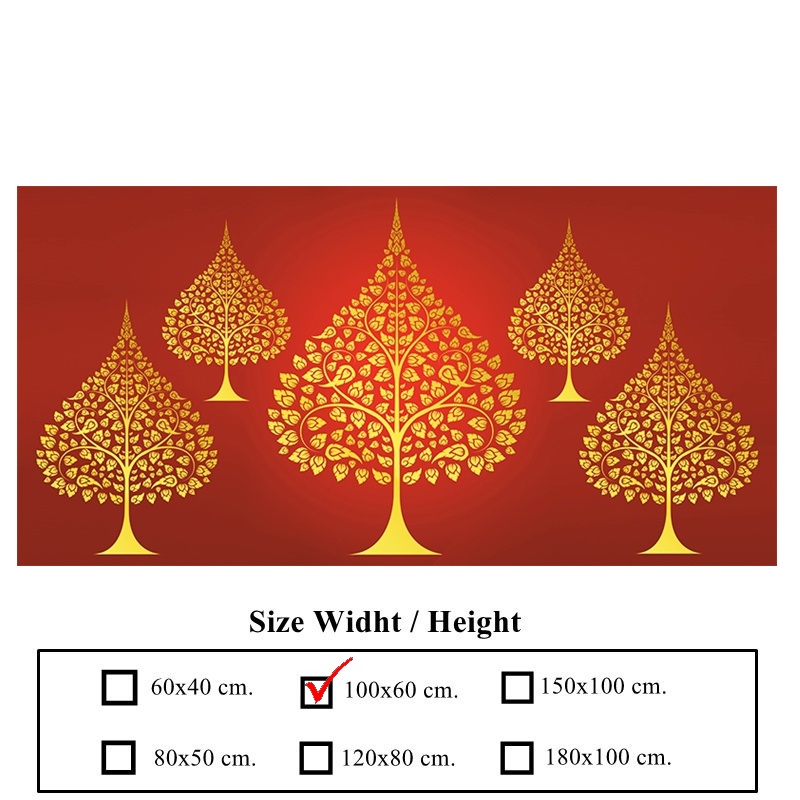 ภาพต้นโพธื์ติดผนัง-ต้นโพธิ์ตกแต่งห้องพระ-ภาพพิมพ์ต้นโพธิ์-กาวในตัว
