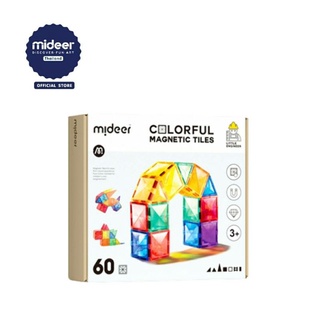 แม่เหล็กตัวต่อสีรุ้ง Colorful Magnetic Tiles 60pcs  MD1142 Mideer มิเดียร์