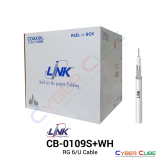 LINK CB-0109S+WH RG 6/U COAXIAL CABLE, 96% Shield, WHITE Jacket, STANDARD+, 500 M./Reel in Bx.