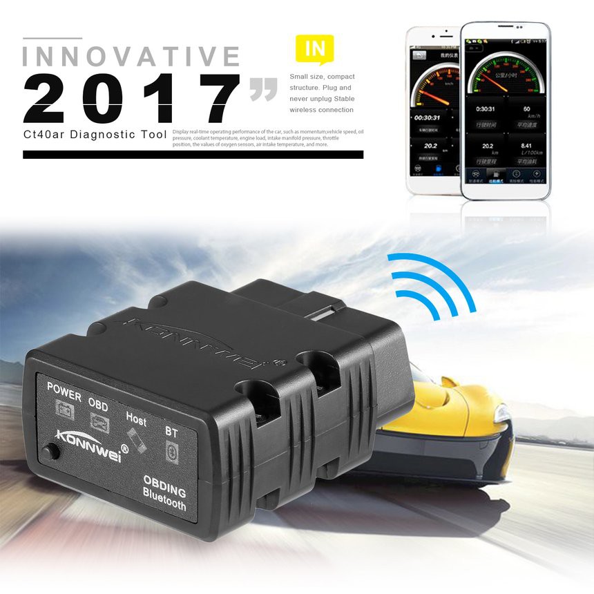 ภาพหน้าปกสินค้าลดพิเศษ Konnwei KW902 ELM327 Bluetooth OBD2 Car Diagnostic Scanner Code Reader Toolเครื่องใช้รถ