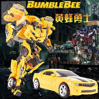 รถหุ่นยนต์โมเดลหุ่นยนต์✣۩Black Mamba Transformers ของเล่น Optimus Prime Alloy Edition Bumblebee Movie รถ Robot Boy Gift