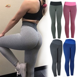 ภาพหน้าปกสินค้าราคาถูก Jacquard Yoga Pants Elastic Fitness Pants Women\'s High Waist Skinny Sports Trousers tiktok ที่เกี่ยวข้อง