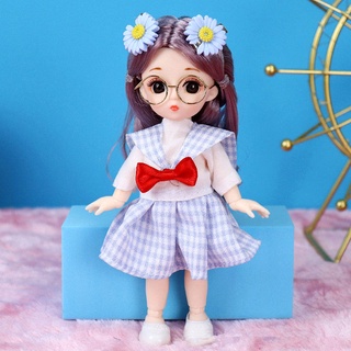 สินค้า ชุดกระโปรงตุ๊กตาน่ารัก 1/8 Bjd Little Girl ขนาด 16 ซม. พร้อมเสื้อผ้า ของเล่นสําหรับเด็กนักเรียน