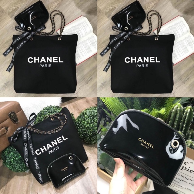 ห้ามพลาด-set-สุดคุ้ม-ซื้อ1ได้ถึง2-new-chanel-canvas-shopping-bag