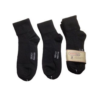 สินค้า SOCKSYถุงเท้าข้อกลางสีดำ ถุงเท้าทำงานชาย ขนาดฟรีไซด์ใส่ได้ทั้งชายหญิงผ้านิ่มงานดียืดหยุ่นไม่ย้วยผลิตในไทยขนาดเท้า38-45