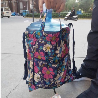 กระเป๋าเป้เดินทาง  ❉﹉✙กระเป๋าเป้สะพายหลัง Drawstring ที่เรียบง่ายของผู้หญิงกระเป๋าหูรูดกันน้ำพับเก็บกระเป๋ากีฬาฟิตเนสกระ