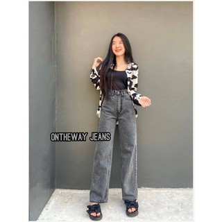 ภาพหน้าปกสินค้า[Code:L9E6B ลด25.-] OnTheWay 👖 [พร้อมส่ง] กางเกงยีนส์ขาวยาววินเทจกระบอกดำสโนว์ ที่เกี่ยวข้อง