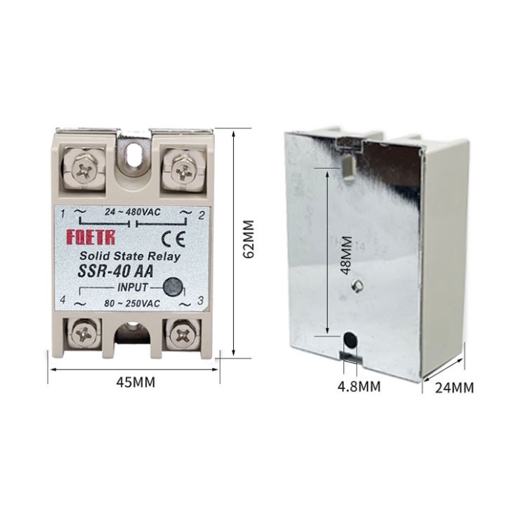 SSR-40AA 40A AC Solid State Relay Input 80-250V TO 24-380VAC AC ...