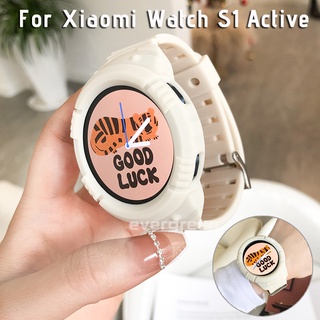 2 in 1 สายนาฬิกาข้อมือซิลิโคน TPU นิ่ม ป้องกันเต็มรูปแบบ พร้อมสายคล้อง สําหรับ Xiaomi Watch S1 Active Watchband