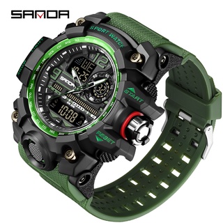 สินค้า Sanda นาฬิกาข้อมือดิจิทัล กันน้ํา สไตล์ทหาร สําหรับผู้ชาย 3133