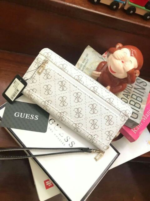 new-arrival-guess-factory-womens-long-wallet-2018-กระเป๋าสตางค์ทรงยาวซิปรอบ-วัสดุหนังpolyurethane100-สีขาว