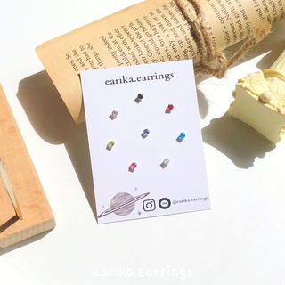 (กรอกโค้ด 72W5V ลด 65.-) earika.earrings - zodiac jewel stud set เซ็ตต่างหูเพชรก้านเงินแท้ ผิวแพ้ง่ายใส่ได้