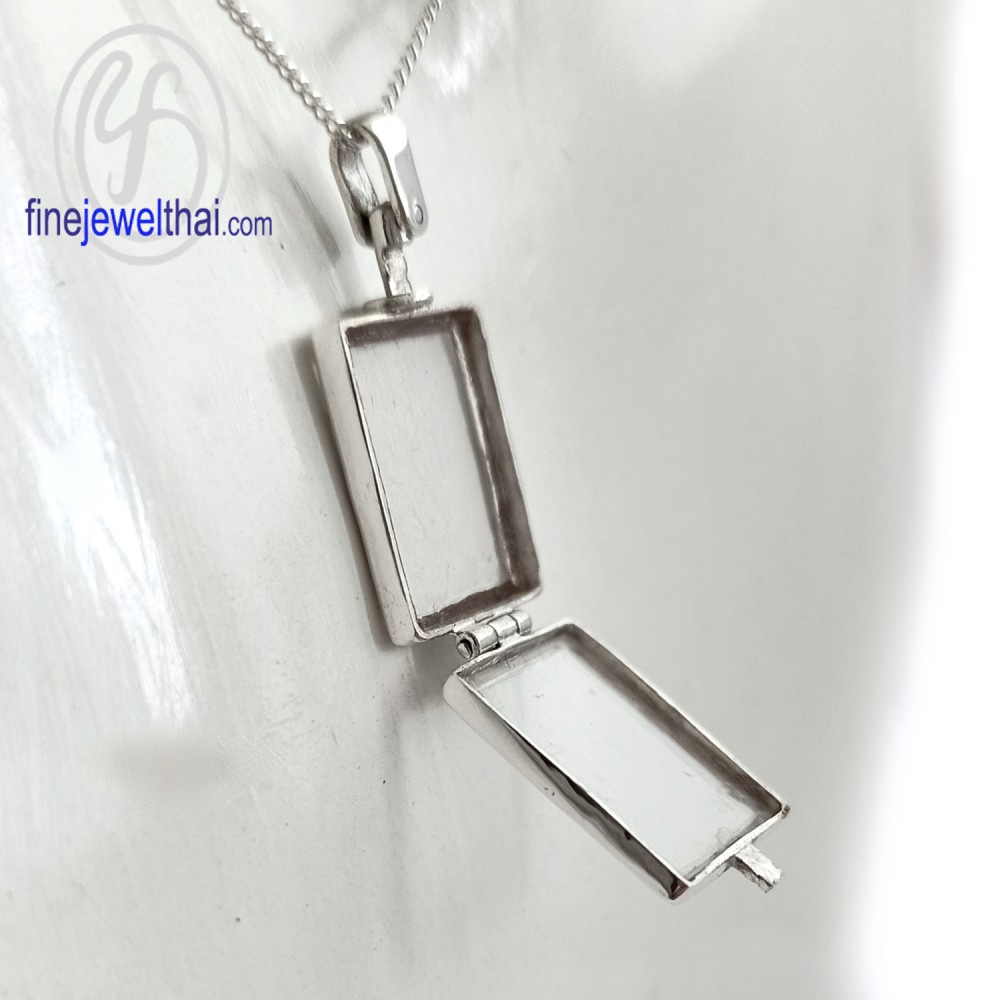 finejewelthai-ล็อกเก็ตสี่เหลี่ยม-ล็อกเก็ตเงินแท้-ล็อกเก็ตใส่ของ-locket-silver-pendant-p117900