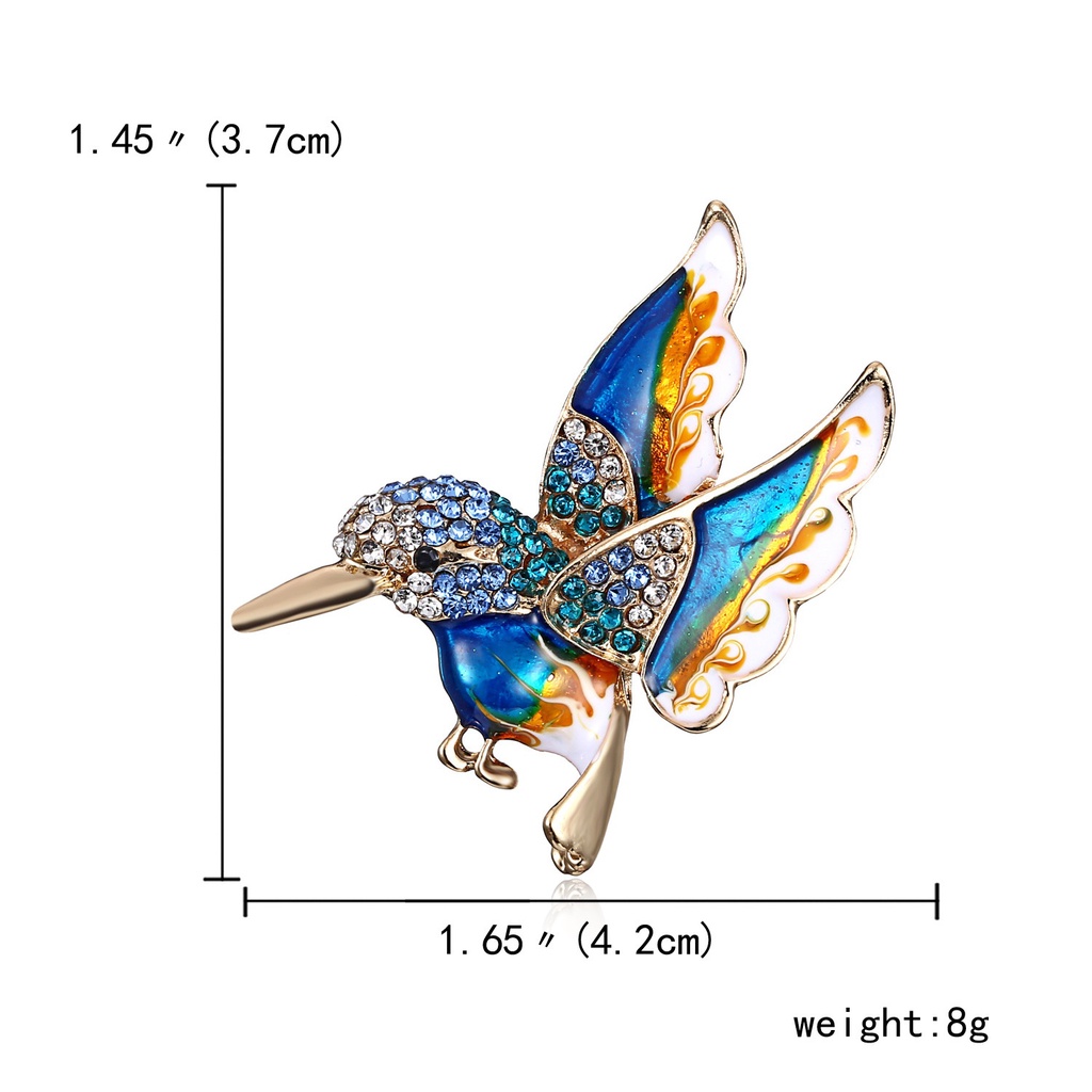 เข็มกลัด-โลหะผสม-รูปนกฮัมมิ่งเบิร์ดน่ารัก-สีเขียว-แฟชั่นสําหรับผู้หญิง-ใส่ไปงานปาร์ตี้