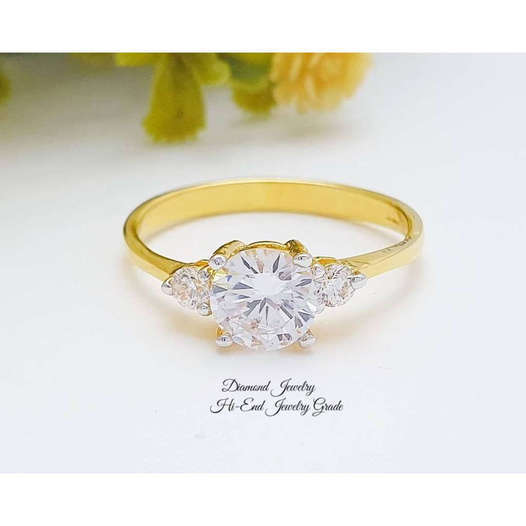 diamond-ring-แหวนเพชร-cz-แท้-ดีไซน์สวยหรู-ขนาดกำลังสวย-เพชรขาวใสมากๆๆๆ-เล่นไฟดีเว่อร์ๆ