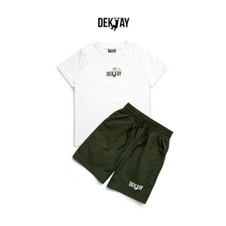 Dektay let get camp t-shirt and short (white/darker green)
