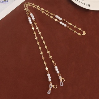 ภาพหน้าปกสินค้า Glasses chain hanging neck mask anti-lost rope dual-use light skin creative pentagram pearl chain children\'s mask chain  ซึ่งคุณอาจชอบสินค้านี้