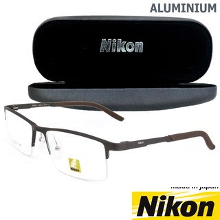 Nikon แว่นตา รุ่น 6235 C-4 สีน้ำตาล กรอบเซาะร่อง ขาสปริง วัสดุ อลูมิเนียม กรอบแว่นตา Eyeglasses