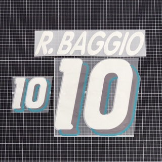 ชื่อ เบอร์ กำมะหยี่ R.BAGGIO # 10 ITALY HOME Fifa World Cup 1994 Player Size Nameset