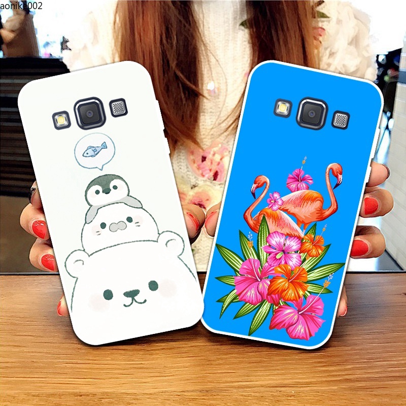 เคสโทรศัพท์-แบบซิลิโคนนิ่ม-พิมพ์ลายหมีและนกกระยาง-สำหรับ-samsung-a3-a5-a6-a7-a8-a9-star-pro-plus-e5-e7-2016-2017-2018