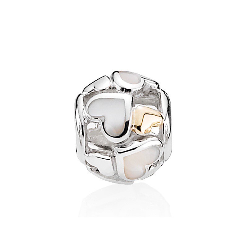 พร้อมส่ง-pandora-สร้อยข้อมือเงิน-925-ประดับลูกปัด-ทอง-14k-รูปหัวใจ-หรูหรา-สําหรับผู้หญิง