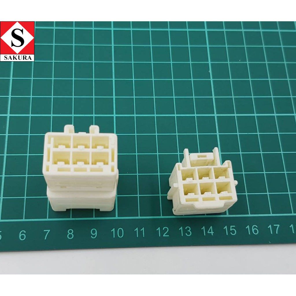 ปลั๊กไฟ-พร้อมหางปลา-รถยนต์-connector-terminal-6-ช่อง-สำหรับ-รถยนต์-มอไซค์-เครื่องจักร