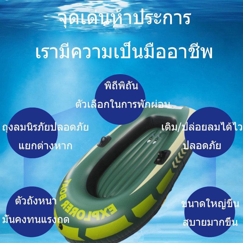 ภาพสินค้าเรือยางเป่าลม เรือยาง 2 ที่นั่ง ขนาดใหญ่ อย่างหนา เรือยางตกปลา เรือยางเป่าลม เรือ พร้อมพายและที่สูบลมมือ Inflatable boat จากร้าน th_397861936 บน Shopee ภาพที่ 2