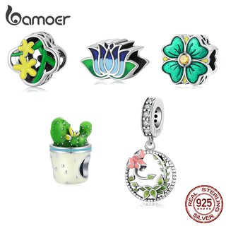 Bamoer Beads Plants Series 925 Silver Fashion Accessories Suitable For Diy Bracelets Scc2018*5