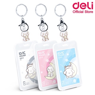 สินค้า Deli 64806 Name Badge ที่ใส่บัตรแนวตั้งพร้อมสายคล้องบัตร (คละสี 1 ชิ้น) ซองใส่บัตร บัตร บัตรพนักงาน คลิปหนีบบัตร อุปกรณ์สำนักงาน