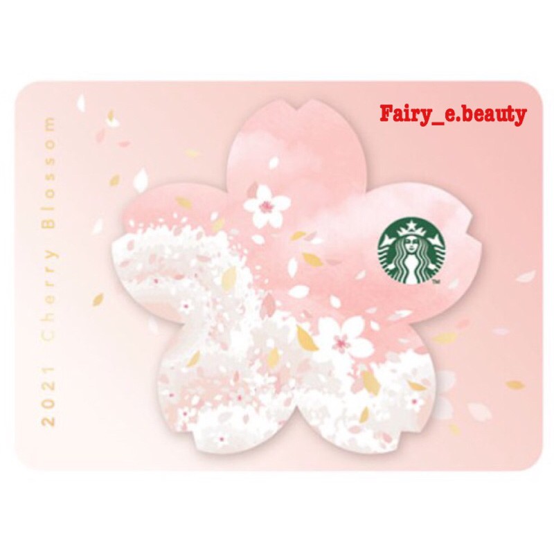 ราคาและรีวิวบัตร Starbucks ลาย Cherry Blossom Diecut (2021) (บัตรของขวัญ / บัตรใช้แทนเงินสด)
