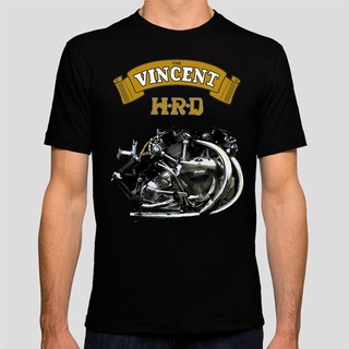 เสื้อยืดผ้าฝ้ายพิมพ์ลายขายดี เสื้อยืดคอกลม ผ้าฝ้าย พิมพ์ลาย Vincent HRD Engine แฟชั่นฤดูร้อน สําหรับผู้ชาย